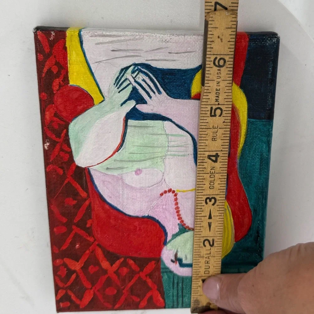 1.a.0.0.7.2 Picasso Le Reve Inspired Hand Painted Mini Canvas Woman Red Chair
